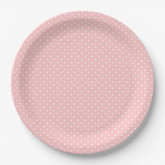 Roze met Witte Polkadots Papier Bord (Voorkant)