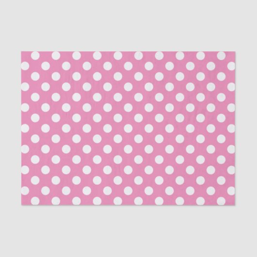 Roze met witte pooldots tissuepapier (Voorkant)