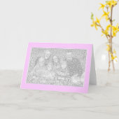 Roze met witte rand foto kaart (Gele Bloem)