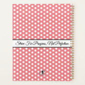 Roze met witte stippen en boog gepersonaliseerd planner (Achterkant)