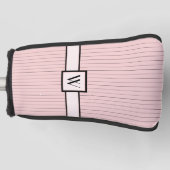Roze met zwart Hoesje Golfheadcover (Voorkant)