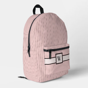 Roze met zwarte strepen bedrukte rugzak