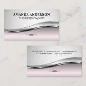 Roze metalen achtergrond | Mandala Pattern Visitekaartje (Voorkant / Achterkant)