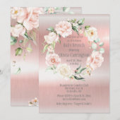 Roze metalen Baby shower Brunch Kaart (Voorkant / Achterkant)