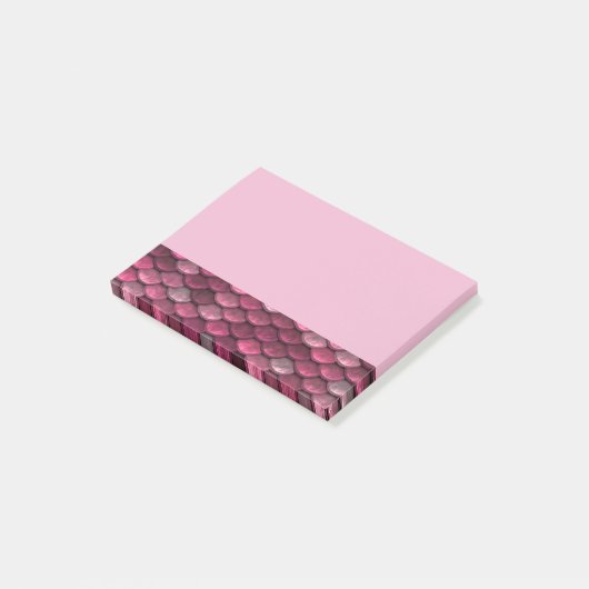 Roze metalen schalen textuur post-it® notes (Schuin)