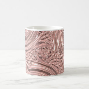 Roze metallic gegraveerd look elegant Victoriaans Koffiemok