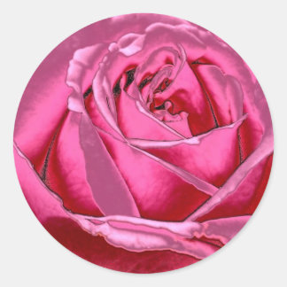 Roze Metallic Roos Ronde Sticker