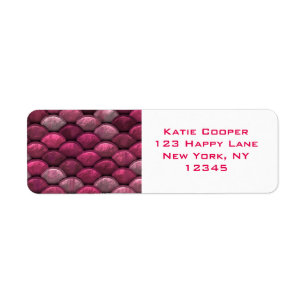 Roze Metallic Schubben Textuur Etiket