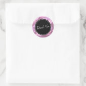 Roze Metallic Script Business Hartelijk dank Ronde Sticker (Tas)
