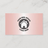 Roze metallisch onroerend goed visitekaartje (Achterkant)