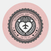 Roze Mexicaans paspoort Ronde Sticker (Voorkant)