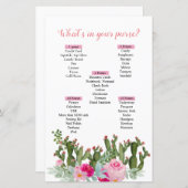 Roze Mexicaanse cactus Wat is er in je paardenspel (Voorkant / Achterkant)