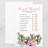 Roze Mexicaanse cactus zei dat ze een spelkaart ze (Voorkant / Achterkant)