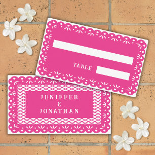 ROZE MEXICAANSE PAPEL PICADO place card Plaatskaartje