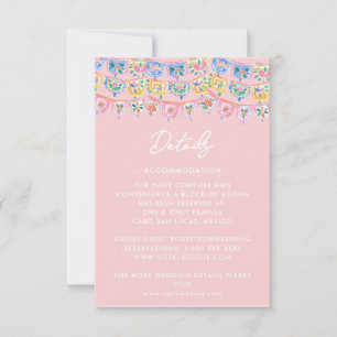 Roze Mexico Bestemming  RSVP Kaartje