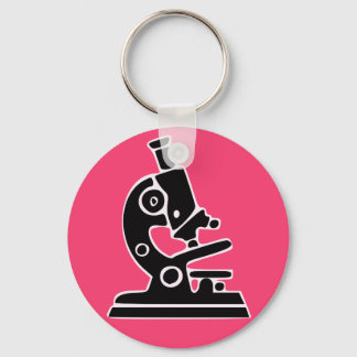 Roze microscoop sleutelhanger