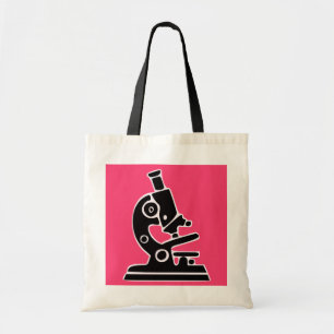 Roze microscoop tote bag