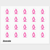 Roze Microscoop Wetenschap Ronde Sticker (Vel)