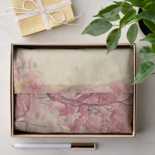 roze middeleeuwse burcht tissuepapier (Geschenk)