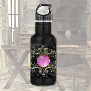 Roze middeleeuwse steen waterfles