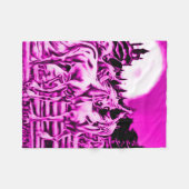 Roze midnight Unicorn Fleece Blanket (Voorkant (Horizontaal))
