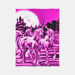 Roze midnight Unicorn Fleece Blanket Deken