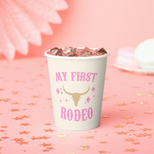 Roze mijn eerste Rodeo Cowgirl eerste verjaardag Papieren Bekers