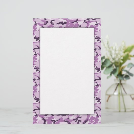 Roze militair patroon van Camouflage Briefpapier (Staand voorkant)