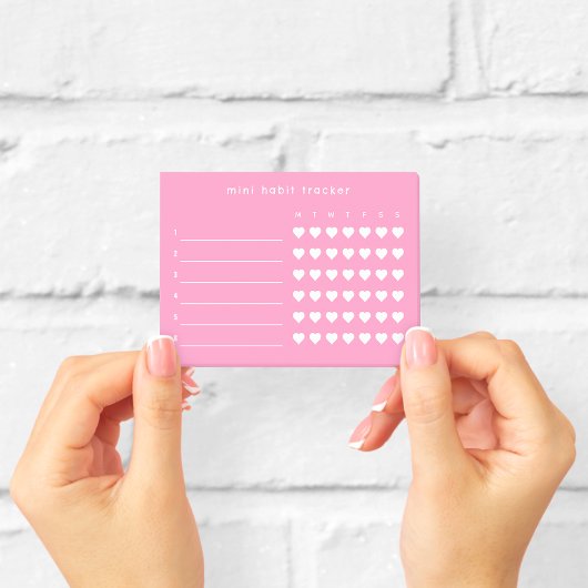 Roze Mini Habit Tracker Sticky Notes