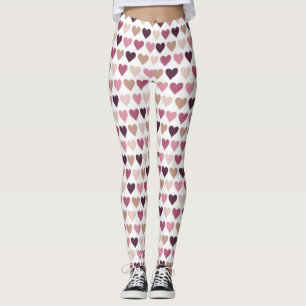 Roze Mini Harten en Pruim Romantisch Liefdesmotief Leggings