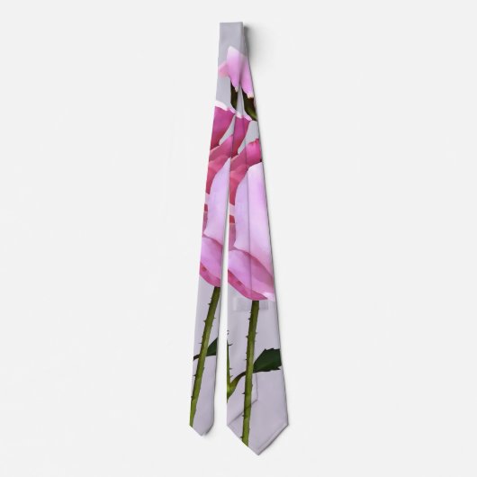 Roze Miniatuur Rozen Stropdas (Achterkant)