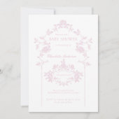 Roze Minimaal Baby shower Uitnodiging (Voorkant)