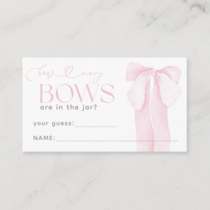 Roze Minimaal Meisje Baby shower Guess Bows Informatiekaartje
