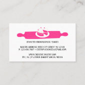 Roze minimale bakkerij Schudkwas Visitekaartje (Achterkant)