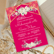 Roze Minimale Bloemen Goud Islamitisch Moslim Brui