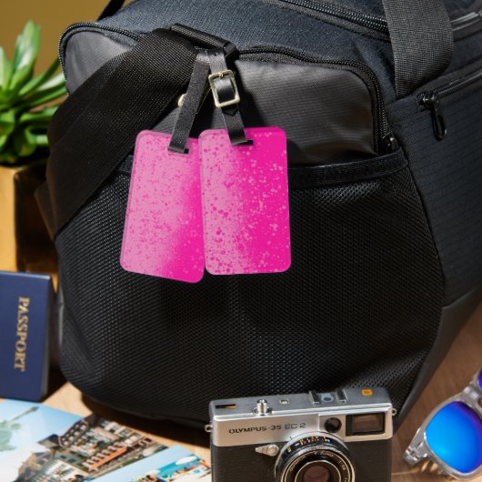 Roze minimalisme bagagelabel (Voorkant /achterkant)