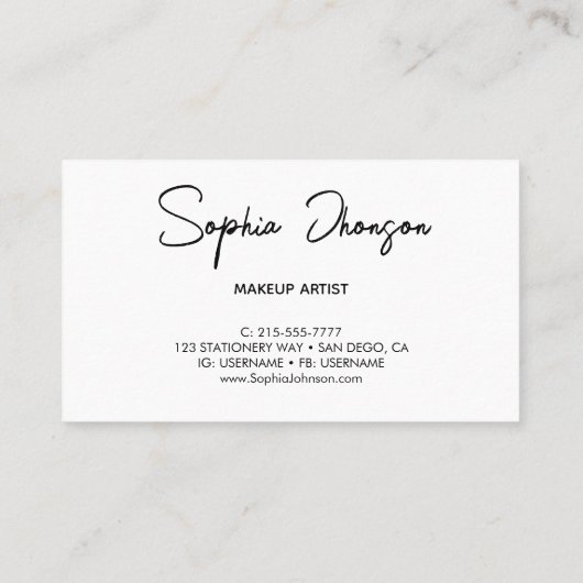 Roze minimalist en feminine Makeup artiest Visitekaartje (Achterkant)