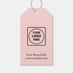 Roze Minimalistisch Logo   Aangepaste Zakelijke Hu Cadeaulabel