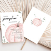 Roze Minimalistisch pompoen Baby shower Kaart