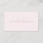 Roze Minimalistisch Professioneel Monogram QR Code Visitekaartje (Voorkant)