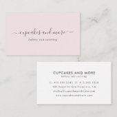 Roze minimalistisch Visitekaartje handschrift (Voorkant / Achterkant)