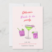 Roze Minimalistisch Vrijgezellenfeest bruid om par Kaart (Voorkant)