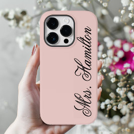 Roze Minimalistische Aangepaste Naam Telefoonhoes Case-Mate iPhone 14 Pro Hoesje