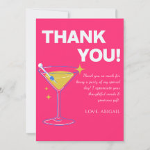 Roze Minimalistische Dankkaarten voor 30e Verjaard