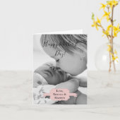 Roze Minimalistische Foto Moederdagkaart Kaart (Gele Bloem)