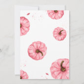 Roze Minimalistische Herfst pompoen Baby shower Kaart (Achterkant)