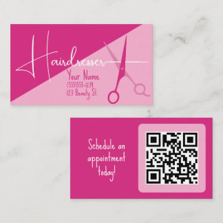 Roze minimalistische kapper mode visitekaartje