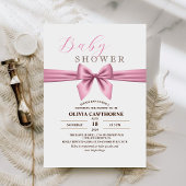 Roze minimalistische moderne babyshower sjabloon kaart