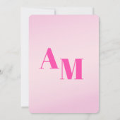 Roze minimalistische moderne elegante bruiloft kaart (Achterkant)