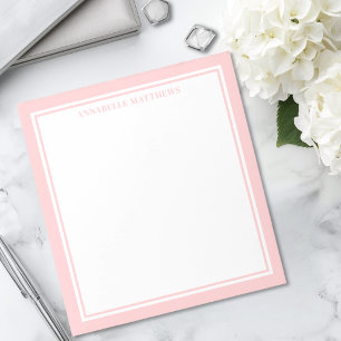 Roze Minimalistische Monogram Notitieblok